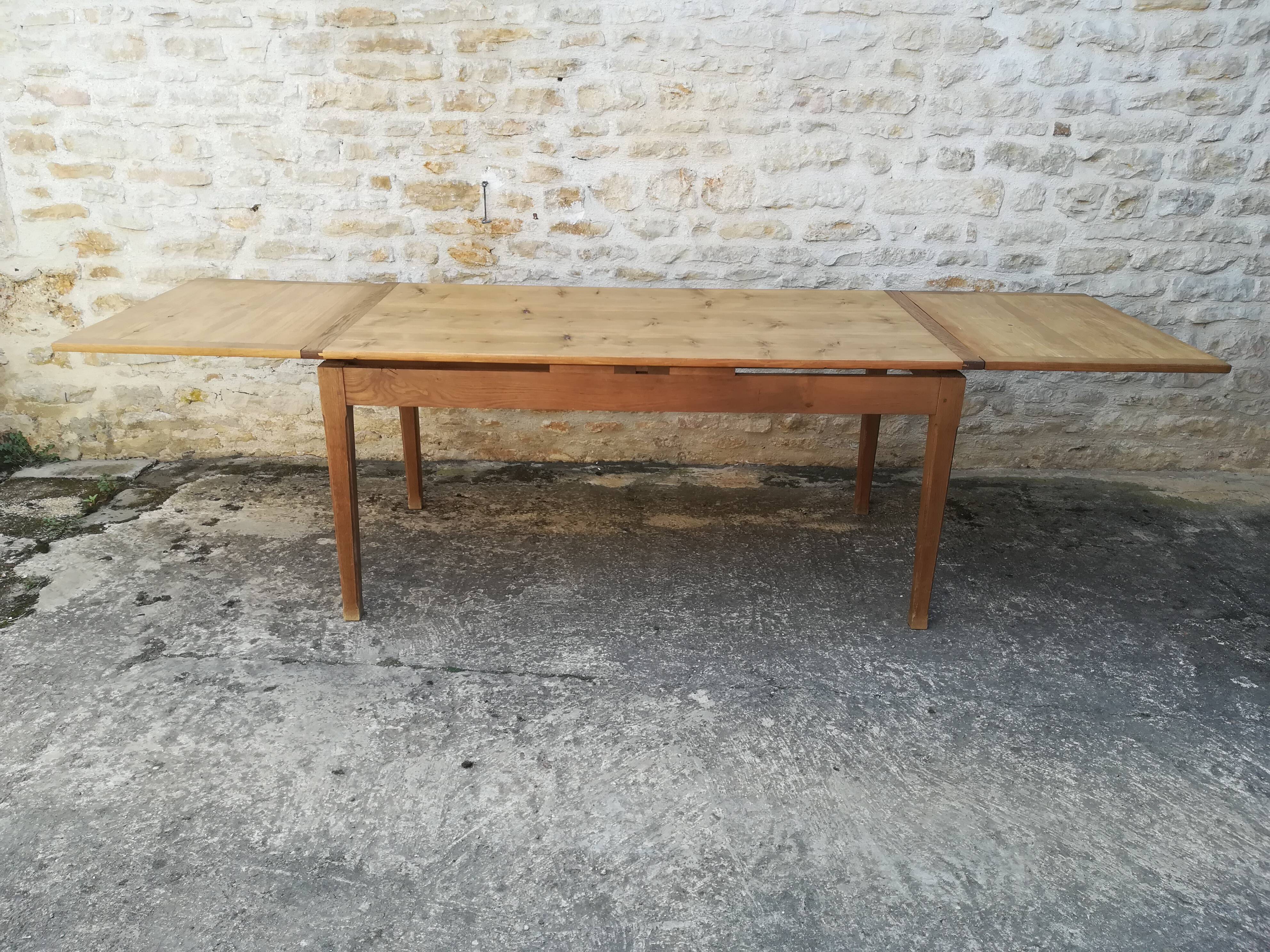 Farmhouse table with two extensions