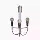 Chrome pendant light, Italian design, 60s