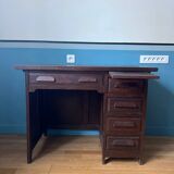 1940s accounting desk in oak and dark oak veneer