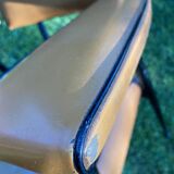 Rare light brown leatherette armchair, by "Colette Gueden", designer from the 50s