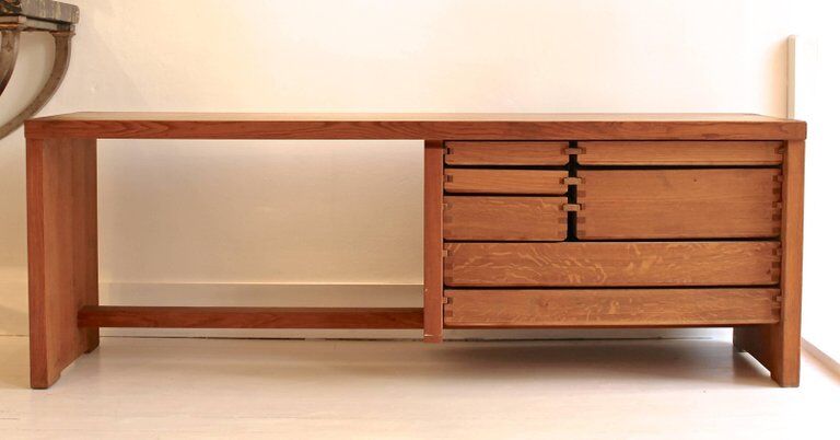 Office hairdresser "R 05" massive Elm designed by Pierre Chapo circa 1965