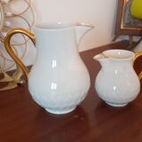 Creamer and milk jug in porcelain Vignaud