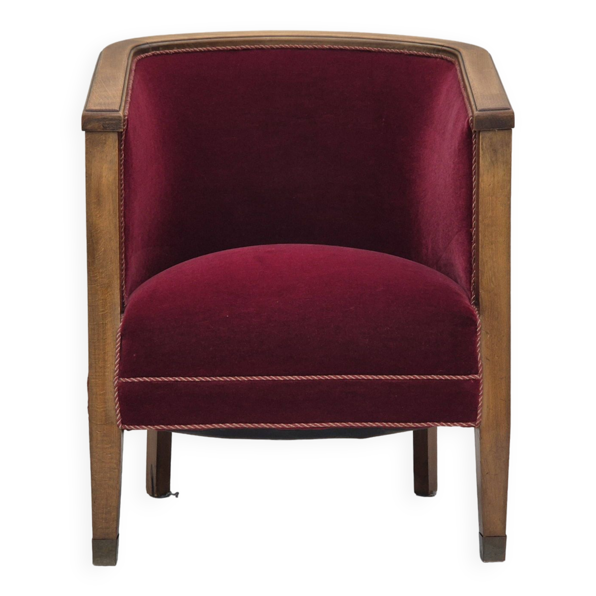 1950s, Danish armchair, original condition, furniture velour, beech wood.