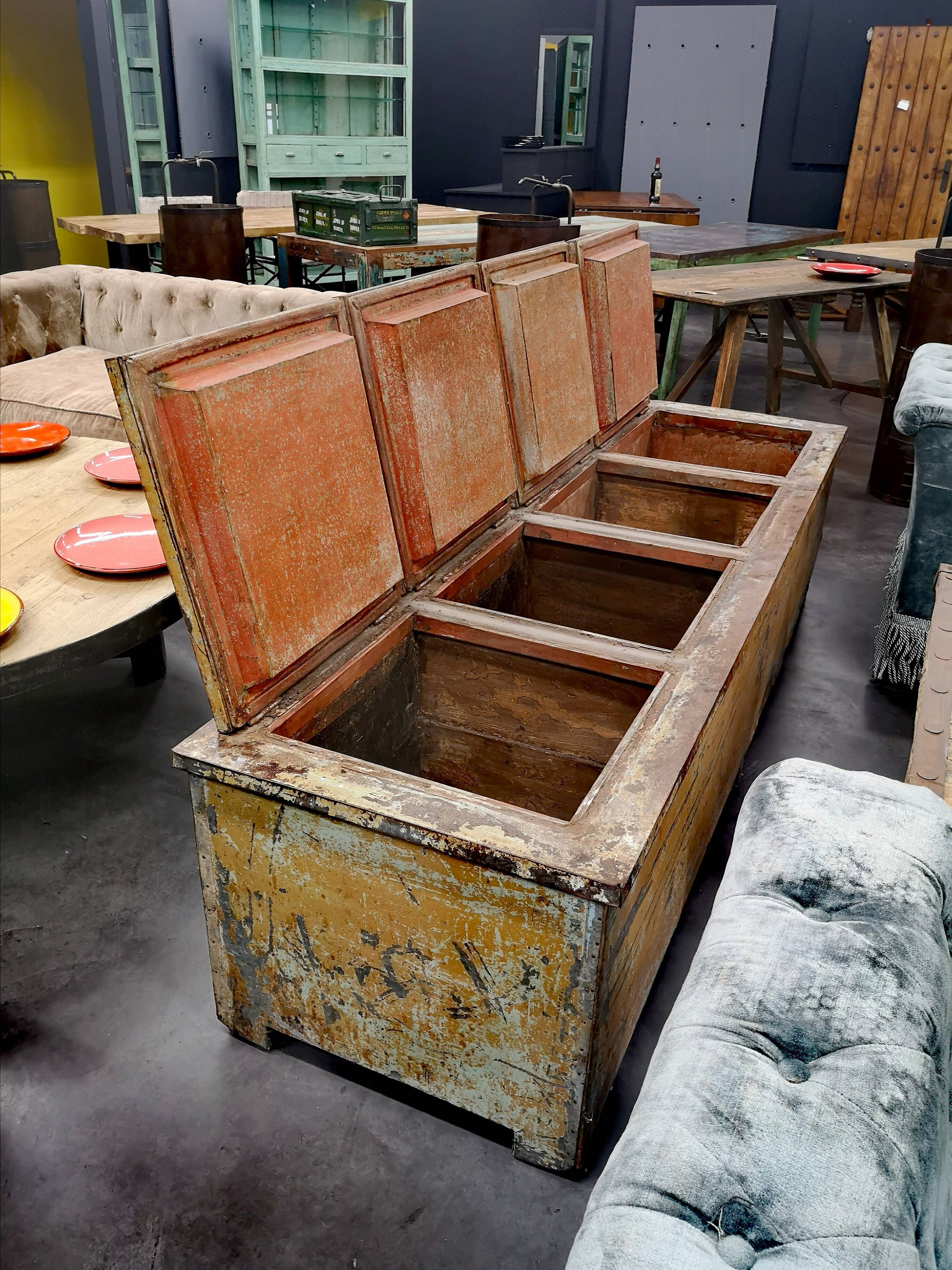 Former boat fridge turned decoration chest