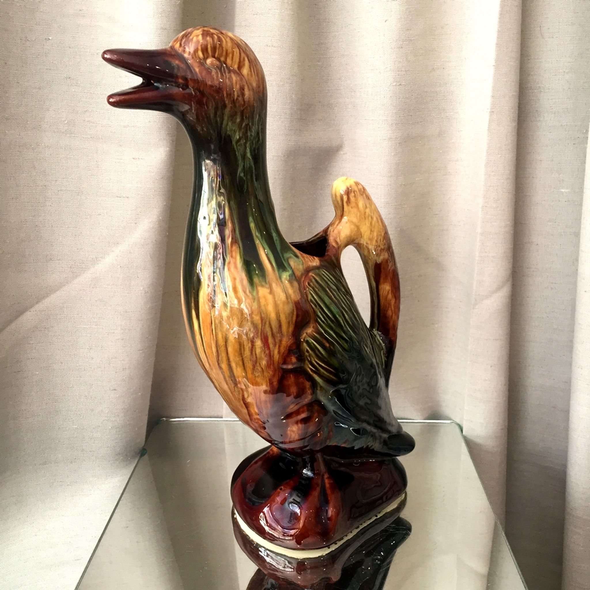 Vintage ceramic duck pitcher from vallauris