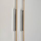 Pair of XL vintage wall lights, chrome metal and transparent ABS, Italy, 1980.