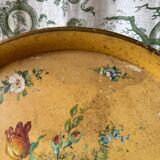 Old and large painted sheet metal tray / late 19th century