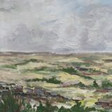 'Grasslands' - Vintage Mid Century Swedish Framed Oil Painting