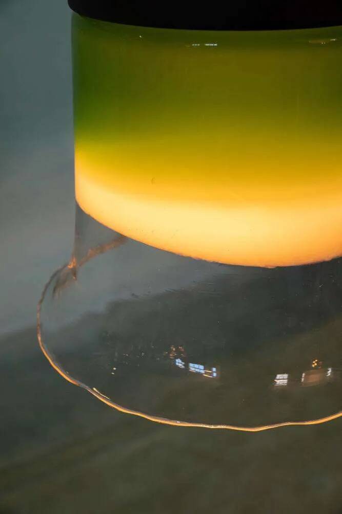 Minimalist glass pendant light Peil & Putzler from the space age