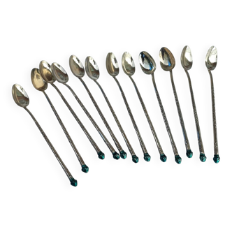 Boxed set of indonesion silver spoons