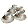 5 coffee cups and saucers guy degrenne sweet and savory / strawberry model