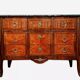 Louis XV period crossbow chest of drawers in precious wood marquetry circa 1750