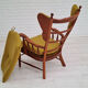 Danish high-backed ear flap chair, 1960s, reupholstered, solid oak, furniture wool