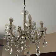 Lustre ancien pampilles  5 branches murano