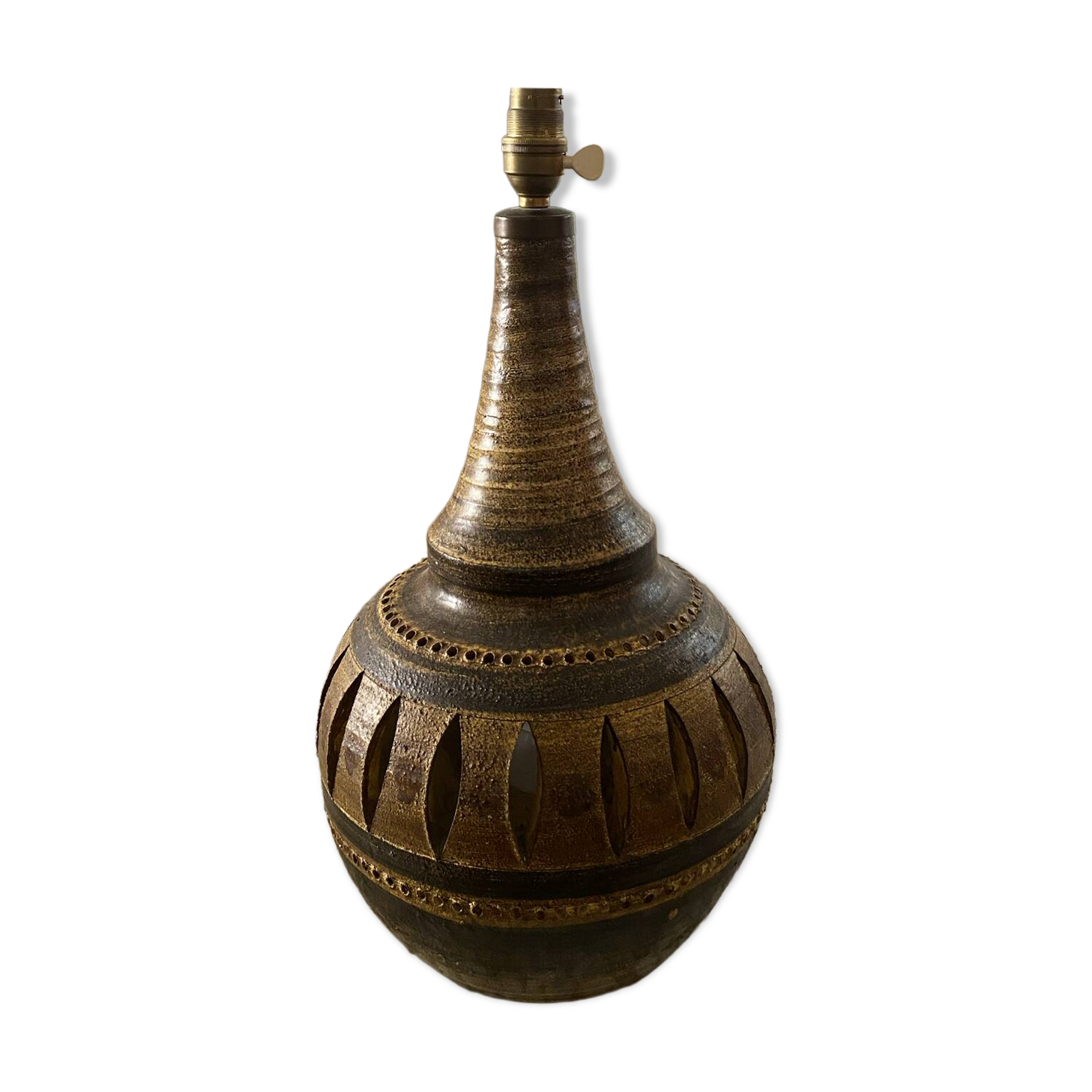 Lampe Georges Pelletier en céramique émaillée ajourée