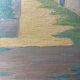 Old painting, landscape Monts du Lyonnais, signed, mid-twentieth century