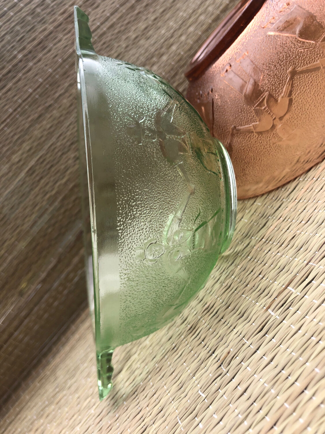 Green glass Breton bowl
