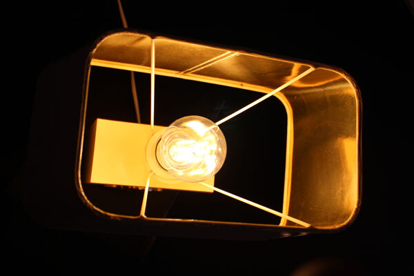 lampe De table Disderot lampe « Grez » En Bois Laqué Et Laiton Hollywood Regency Des Années 70