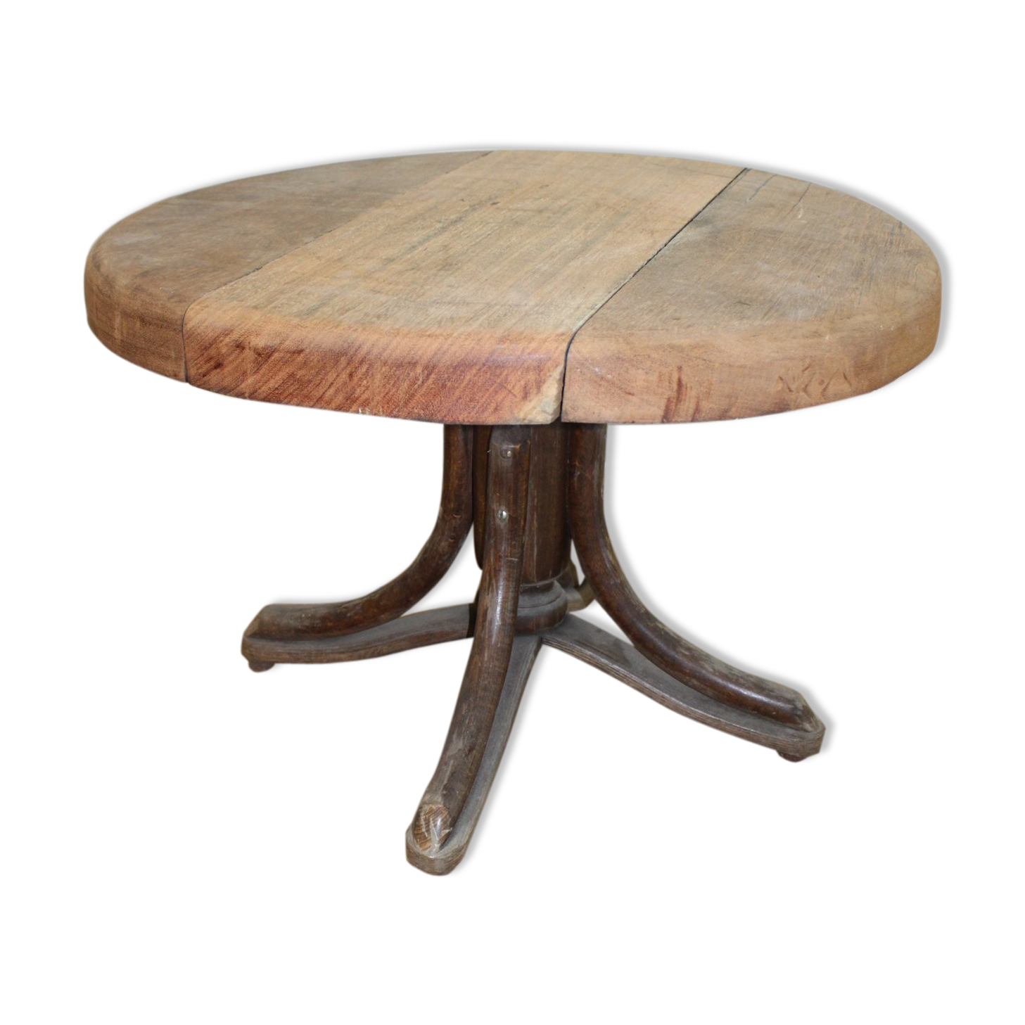 Wooden swivel round coffee table