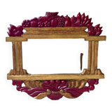 LARGE ITALIAN MIRROR in ART DECO style in gilded wood with fruit decoration