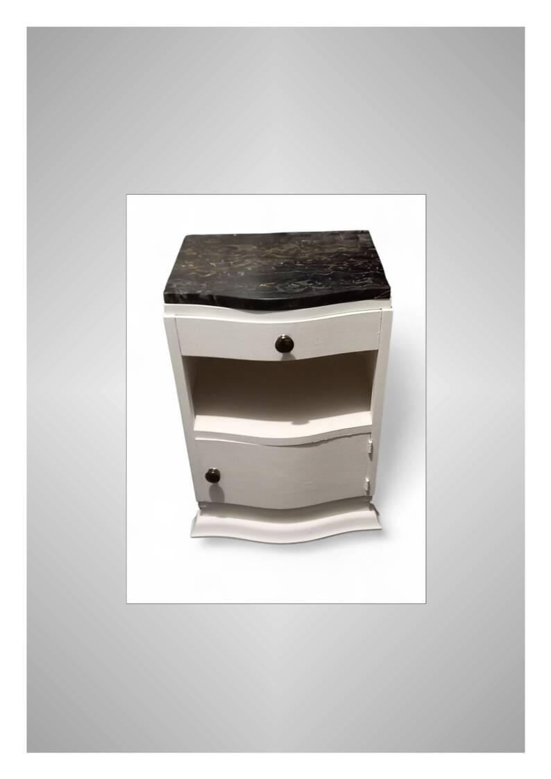 Art Deco bedside table with marble