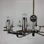 Large Bauhaus chandelier with two wall sconces.