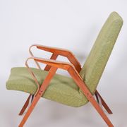 Original Mid-Century Green Beech Armchair, Tatra - Pravenec, Czechia, 1950s