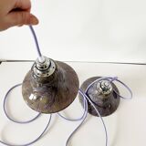 Paire de baladeuses globe opaline violet vintage