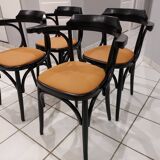 Suite of 4 chairs vintage bistrot 1960s