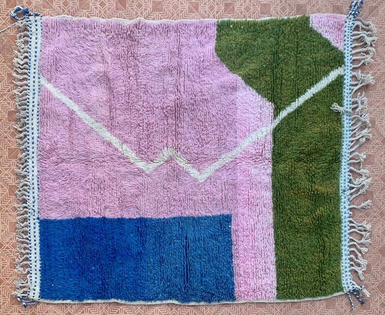 Handmade pure wool rug, size 150 x 250 cm