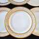 Set of 6 Limoges porcelain soup plates, decorated with gold 24