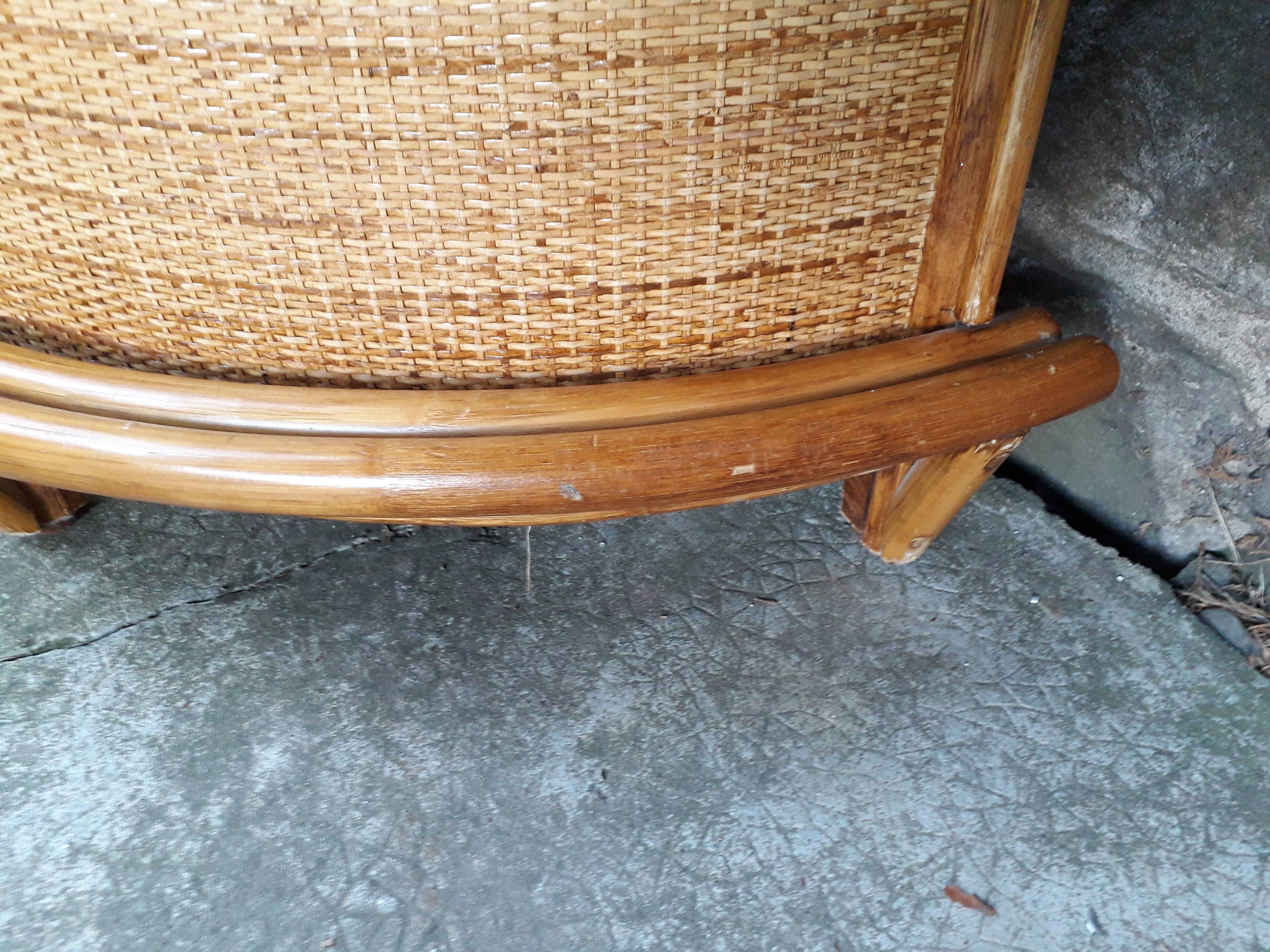 Bar en rotin vintage & ses tabourets