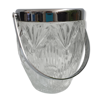 Gatsby style glass and metal ice bucket