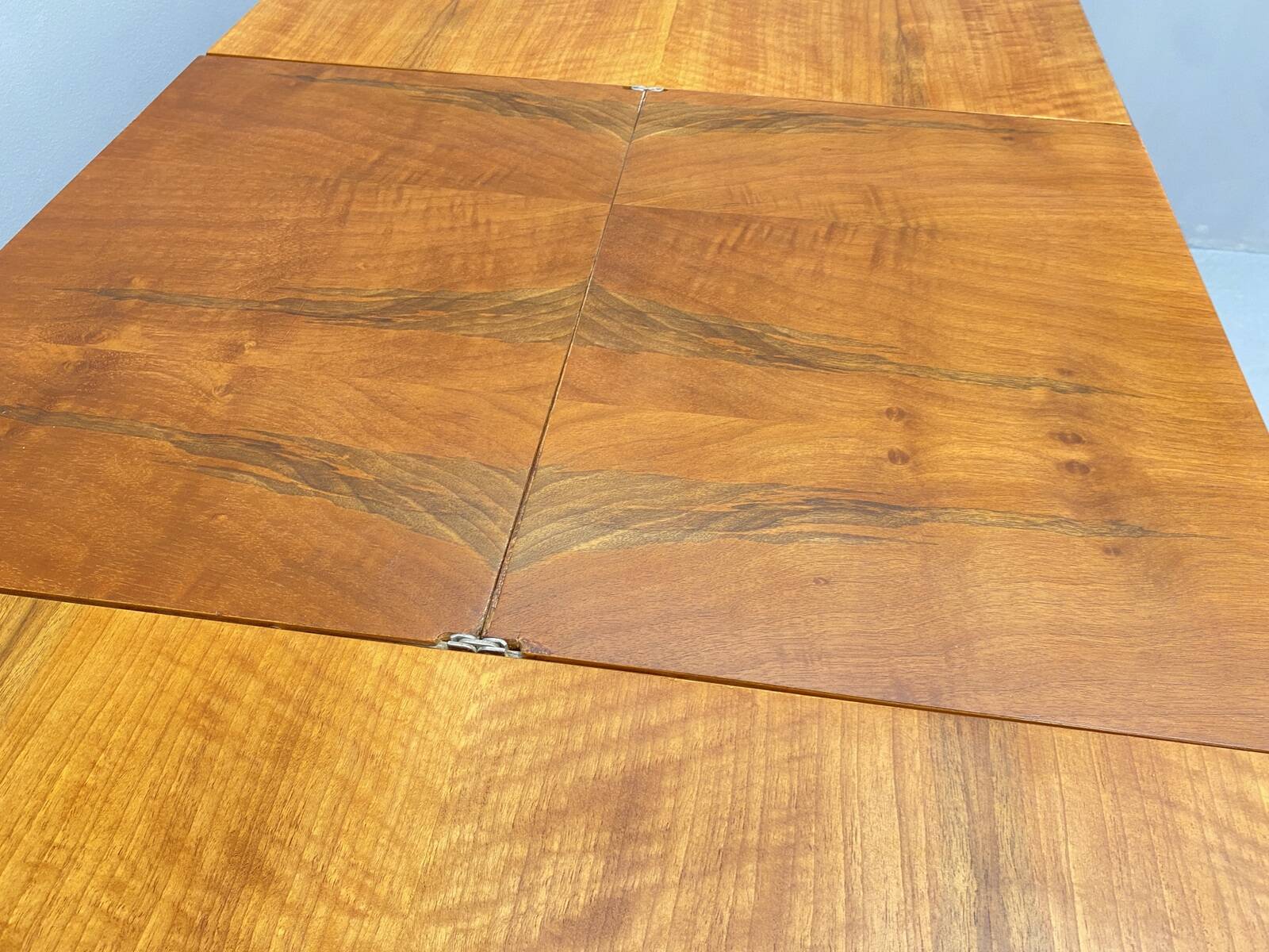 Table à manger réglable en noyer par Setona, années 1950, Tchécoslovaquie