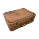 Old suitcase travel leather brown70s vintage