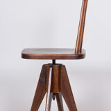 Chaise pivotante en hêtre brun, années 1960