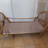 Daybed for child in vintage rattan