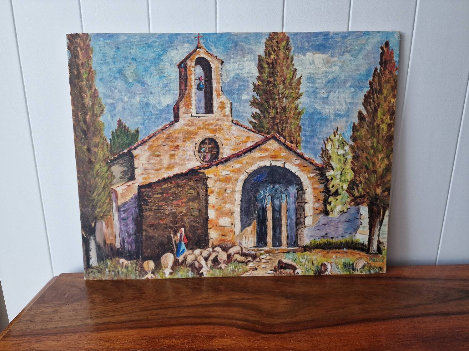 Vintage Provençal painting on canvas