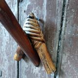 Pair of vintage rattan and bamboo wall lights