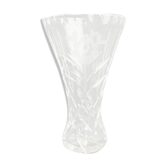 Crystal vase chiseled flower with frosted petals