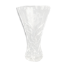 Vase en cristal décor ciselée fleur aux pétales dépolis