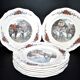 Set of 8 obernai flat plates in sarreguemines alsace earthenware 25cm