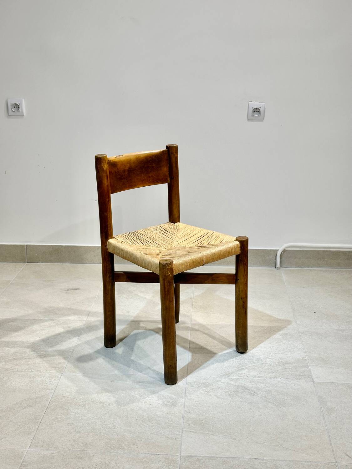 Set of 2 Charlotte Perriand Meribel chairs, in ash, circa 1950, original edition