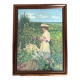 Painting: oil on canvas - woman with umbrella