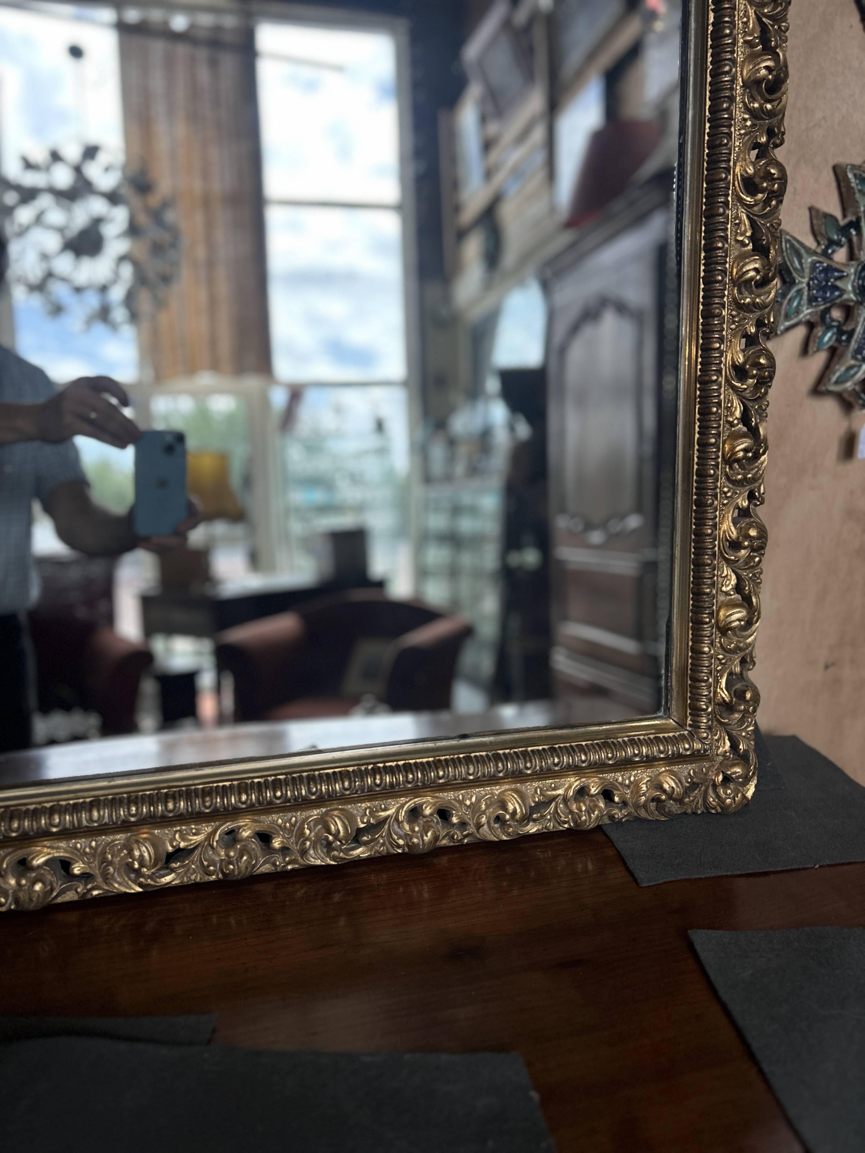 Golden rectangular mirror