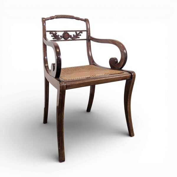 Fauteuil canné anglais du XIX ème