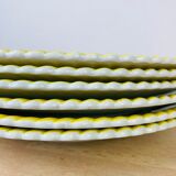 Set of 6 flat plates vintage earthenware
