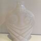 White opaline glass owl vase. Around 1970.