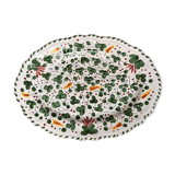 Oval dish 35cm green flowers