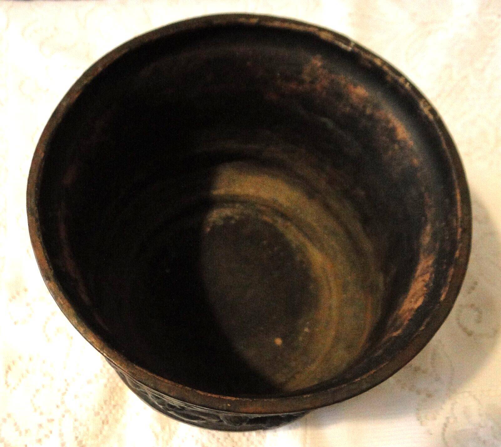 Old planter cache pot bretby clanta n2410 h pottery characters relief